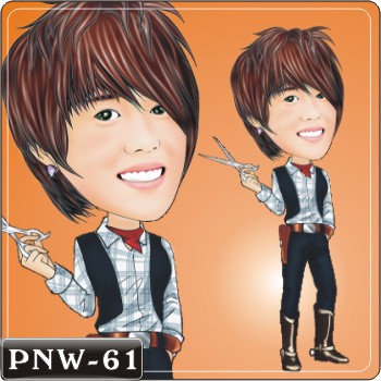 女生人像Q版漫畫PNW-61(美髮師)